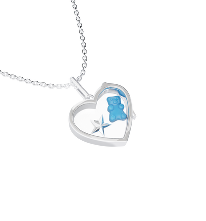 Medium Heart Locket Necklace Silver