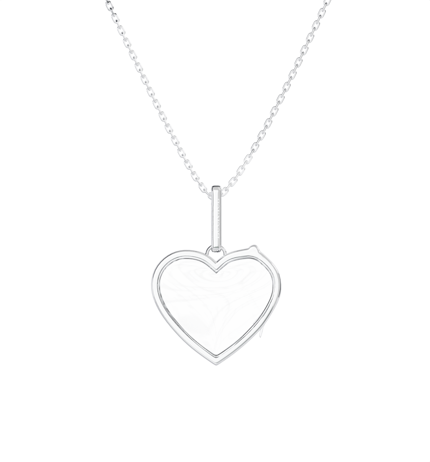 Medium Heart Locket Necklace Silver