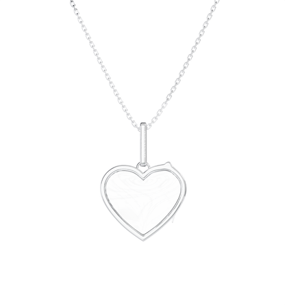 Medium Heart Locket Necklace Silver