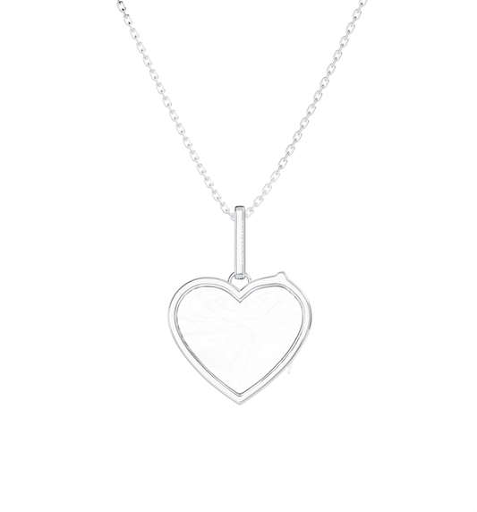 Medium Heart Locket Necklace Silver