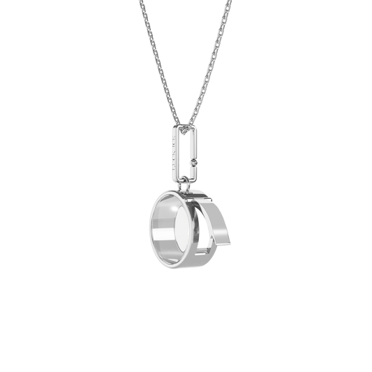 Small Round Locket Necklace Silver