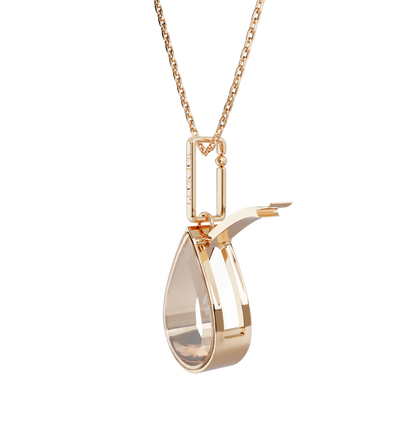 Small Waterdrop Locket Necklace Rose Gold