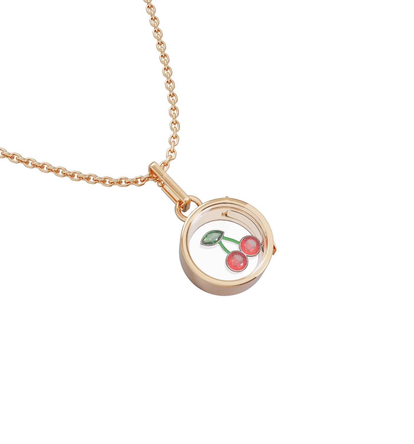 Small Round Locket Necklace Rose Gold