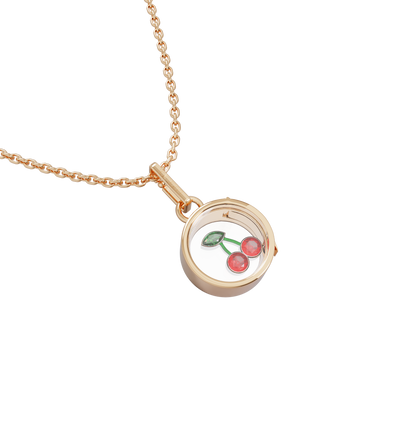 Small Round Locket Necklace Rose Gold