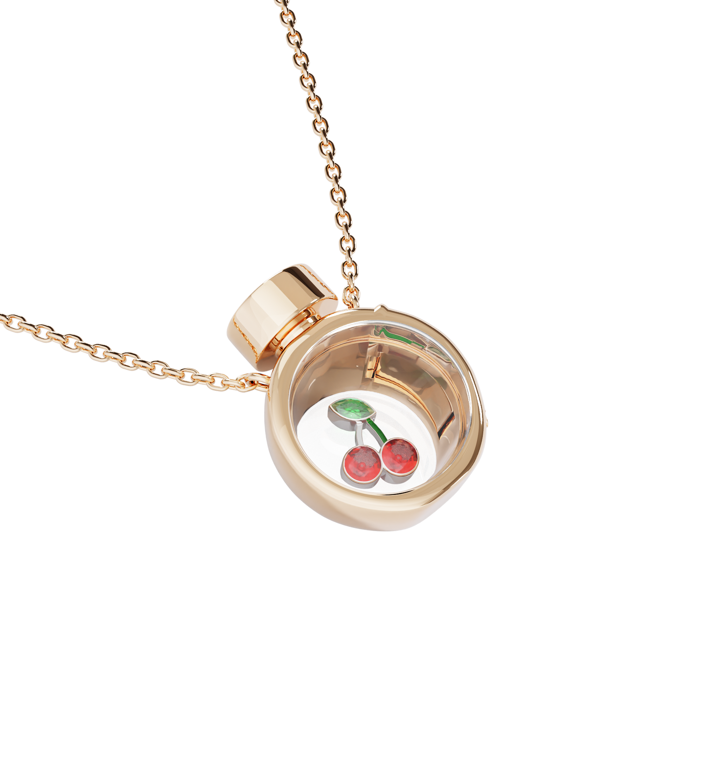 Small Perfume Bottle Locket Necklace Rose Gold