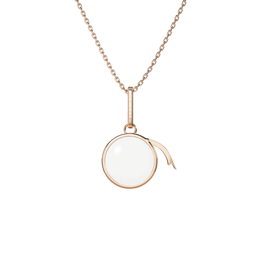 Small Round Locket Necklace Rose Gold