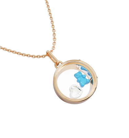 Medium Round Locket Necklace Rose Gold