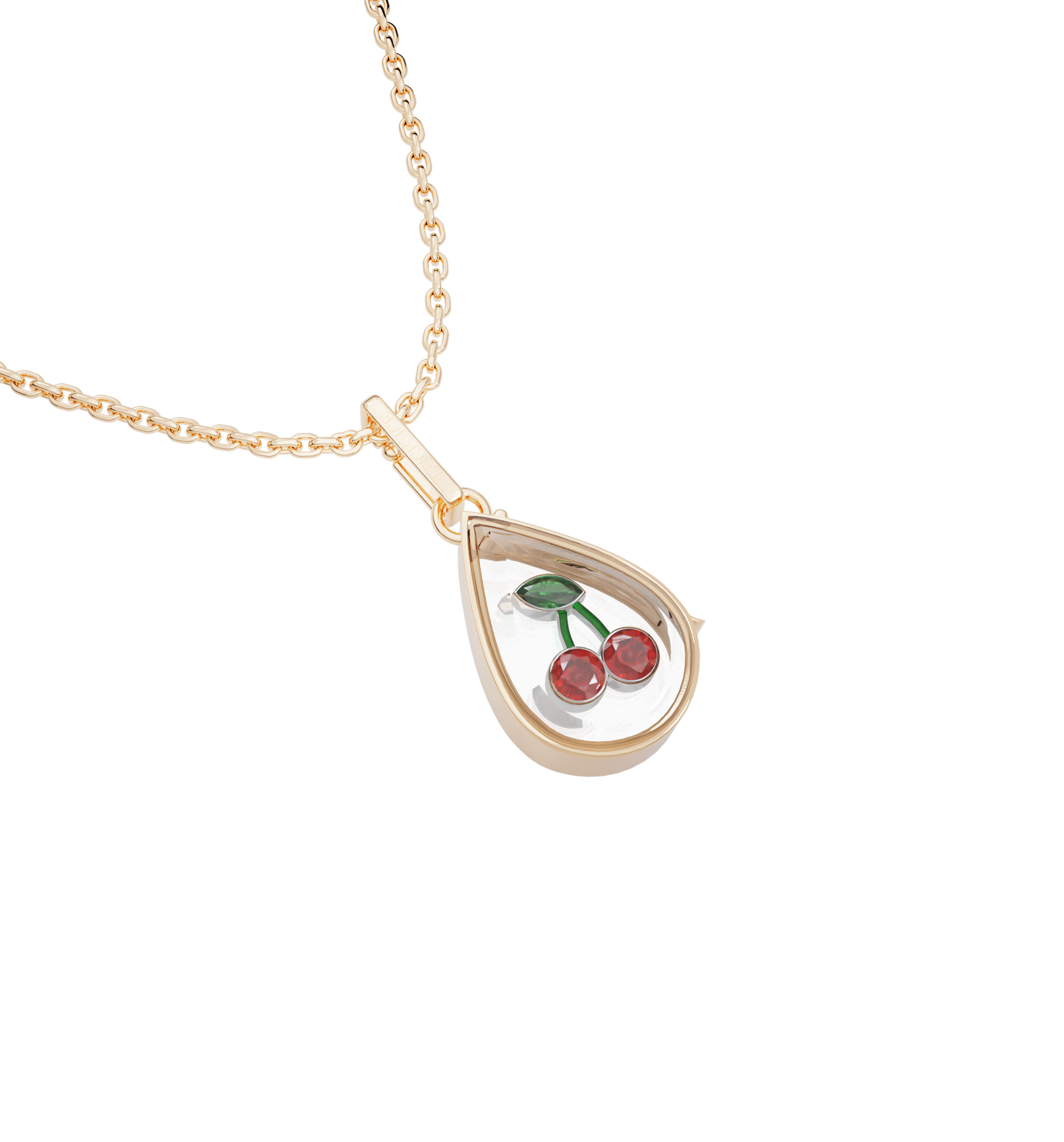 Small Waterdrop Locket Necklace Rose Gold