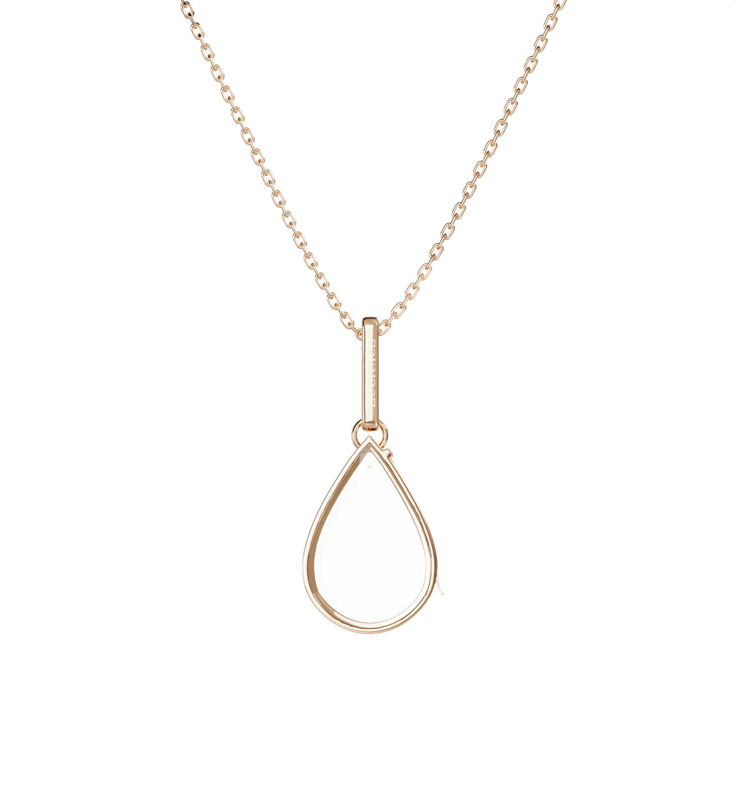 Small Waterdrop Locket Necklace Rose Gold