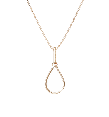 Small Waterdrop Locket Necklace Rose Gold