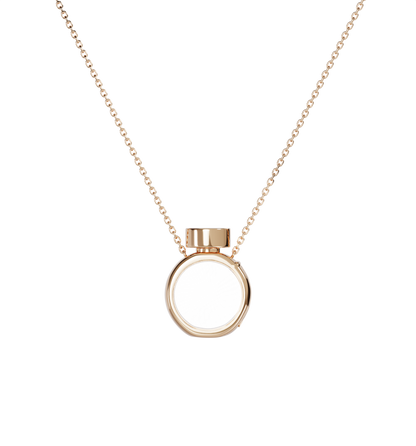 Small Perfume Bottle Locket Necklace Rose Gold