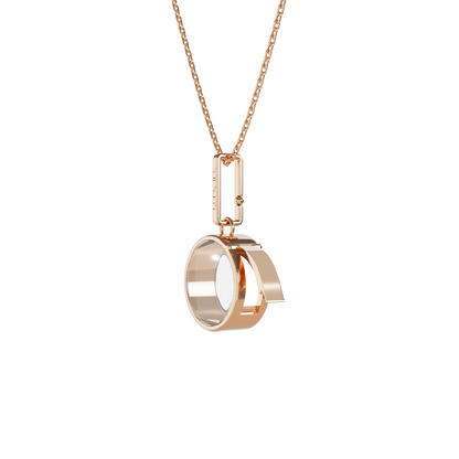 Small Round Locket Necklace Rose Gold