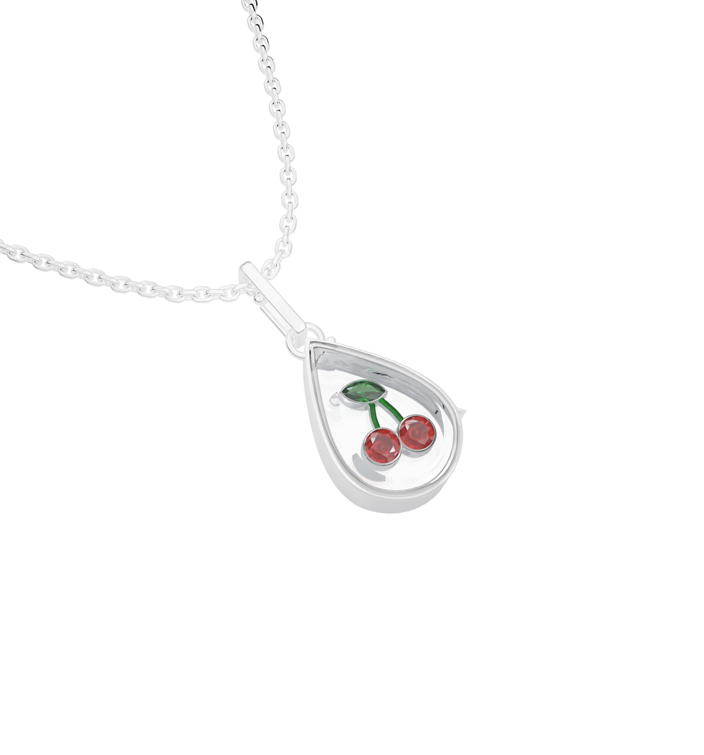 Small Waterdrop Locket Necklace Silver