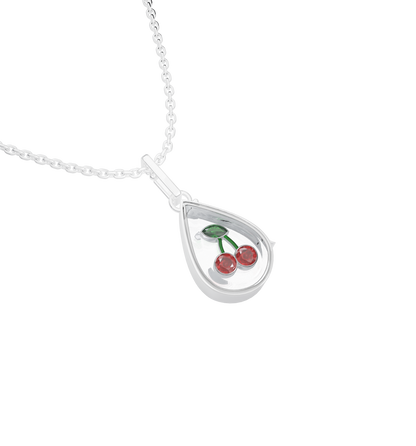 Small Waterdrop Locket Necklace Silver