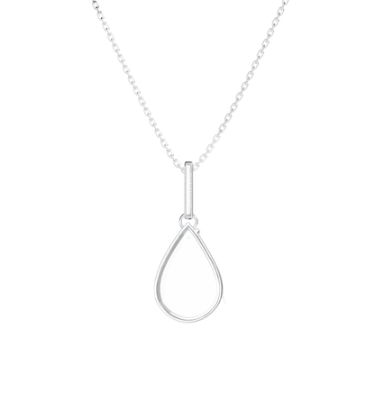 Small Waterdrop Locket Necklace Silver