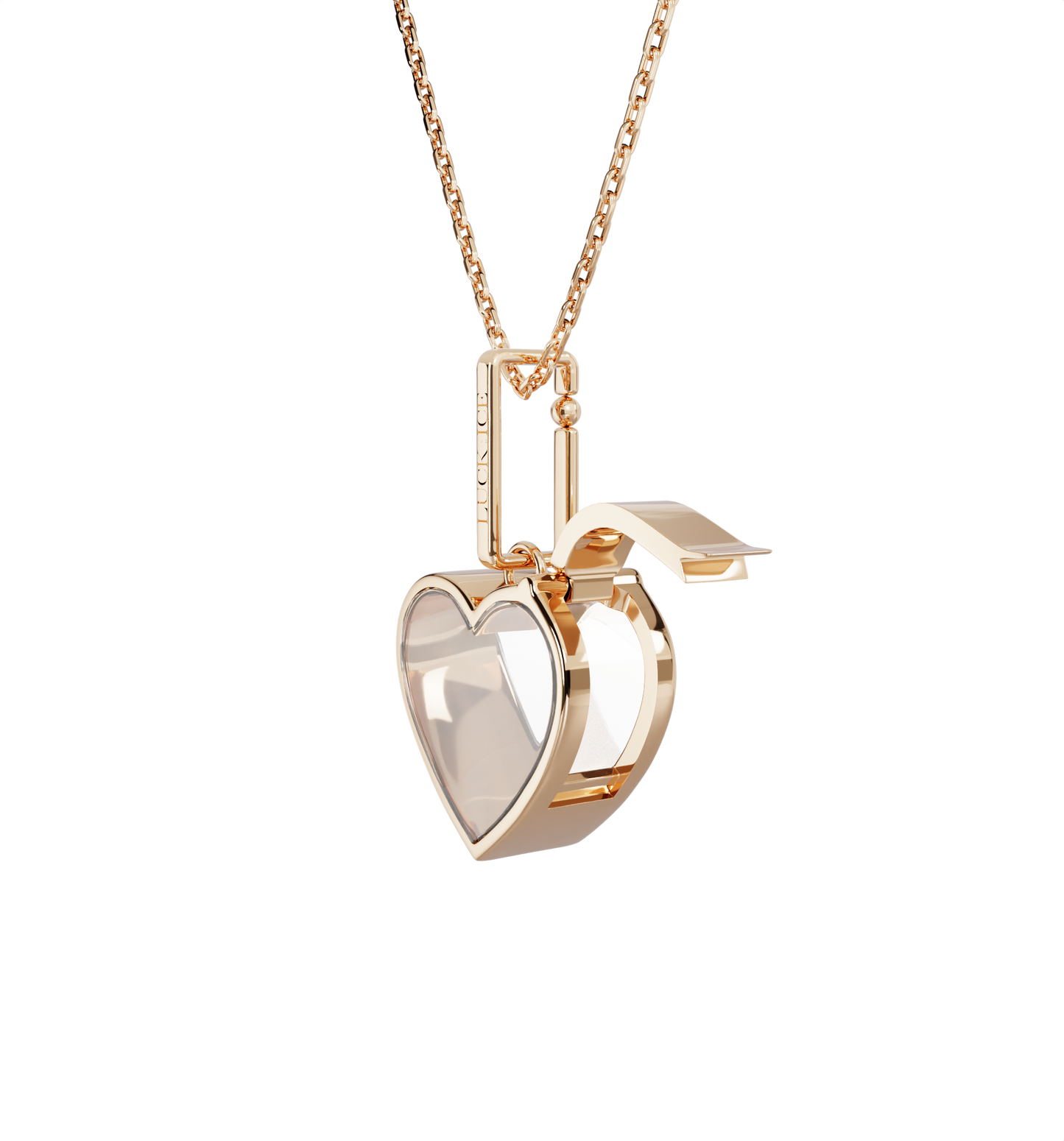 Small Heart Locket Necklace Rose Gold