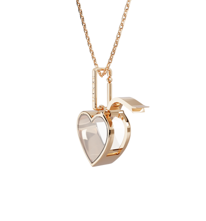 Small Heart Locket Necklace Rose Gold