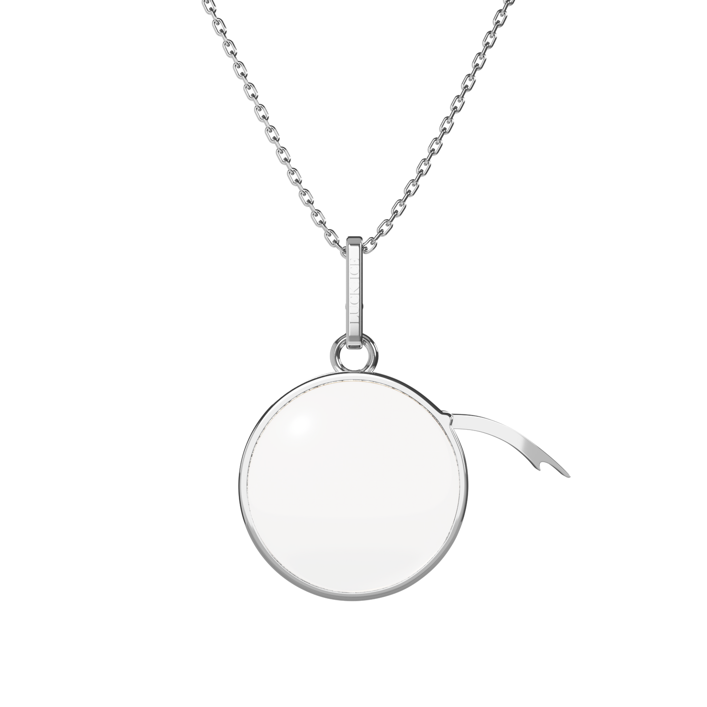 Medium Round Locket Necklace Silver